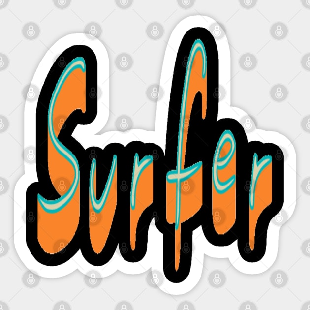 Surfe, Hello Summer Vintage Funny Surfer Riding Surf Surfing Lover Gifts Sticker by Customo